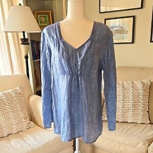EUC J. Jill Blue Shimmer Tunic Top Size Large